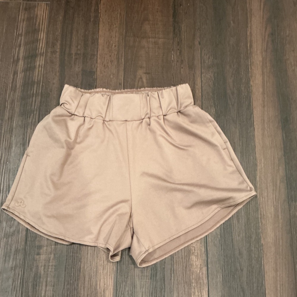 Jo+Jax Dance Shorts Tan Elastic Waist Athletic Youth Large 12